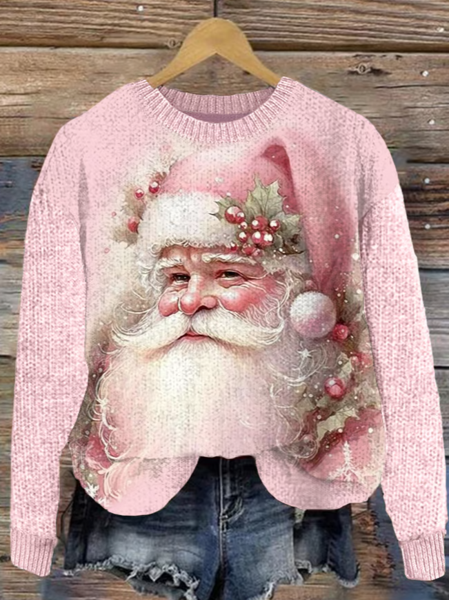 Damen Winter 3d Drucken Lässig Langarm Rundhals Strickpullover