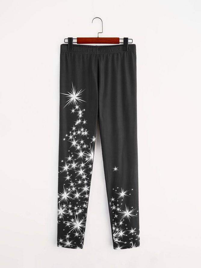 Damen Lässig 3d Drucken Alle Jahreszeiten Knöchelhose Leggings Weihnachten