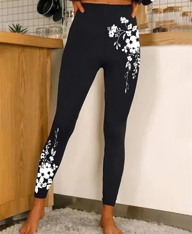 Damen Lässig 3d Drucken Alle Jahreszeiten Knöchelhose Leggings Weihnachten