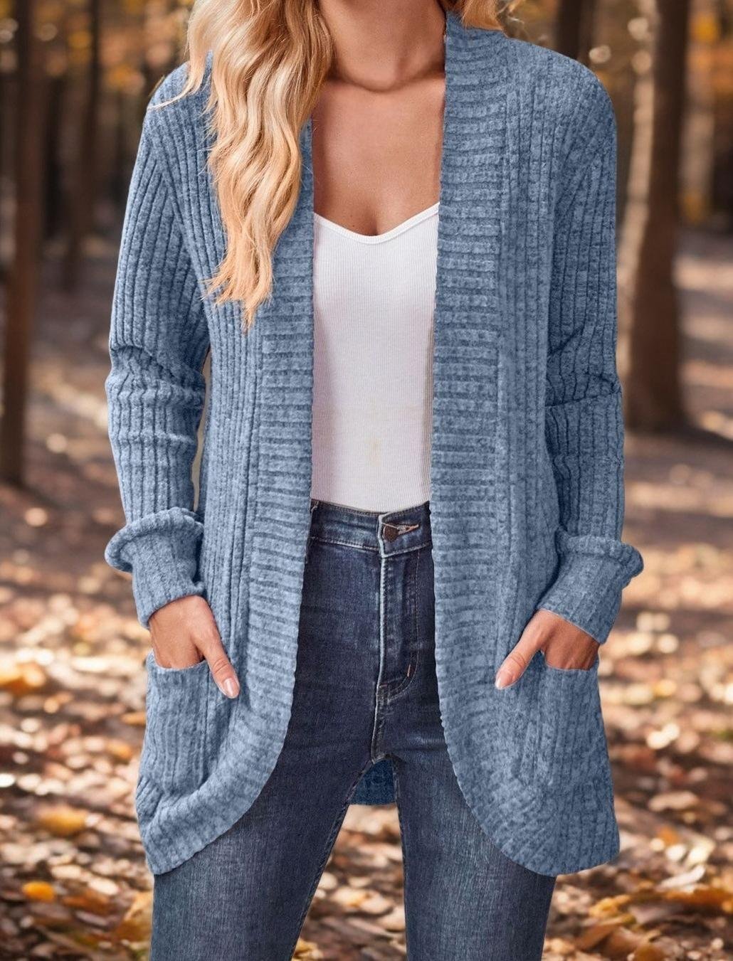 Damen Lässig Frühling/Herbst Unifarben Strickjacke