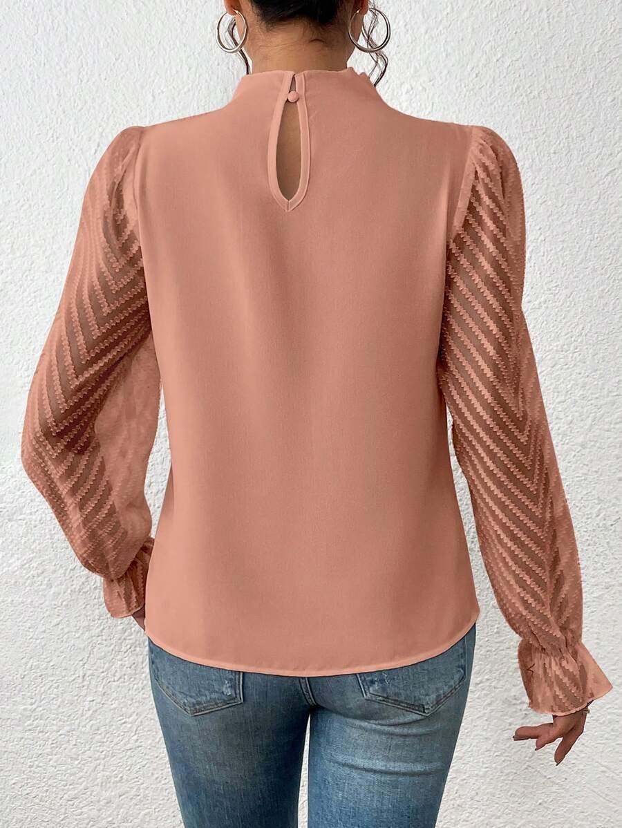 Damen Langarm T-Shirts T-Shirt Frühling/Herbst Unifarben Mock Neck Täglich Ausgehen Lässig Oberteile