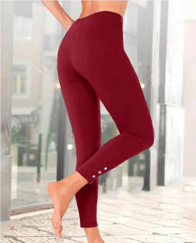 Damen Lässig Weihnachten Winter Lang Leggings