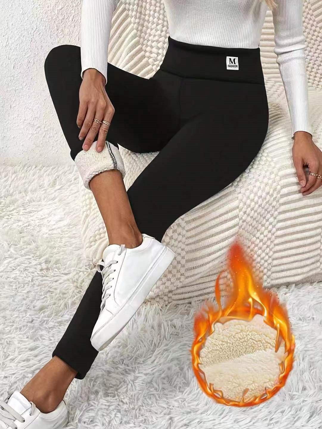 Damen Lässig Unifarben Winter Lang Leggings