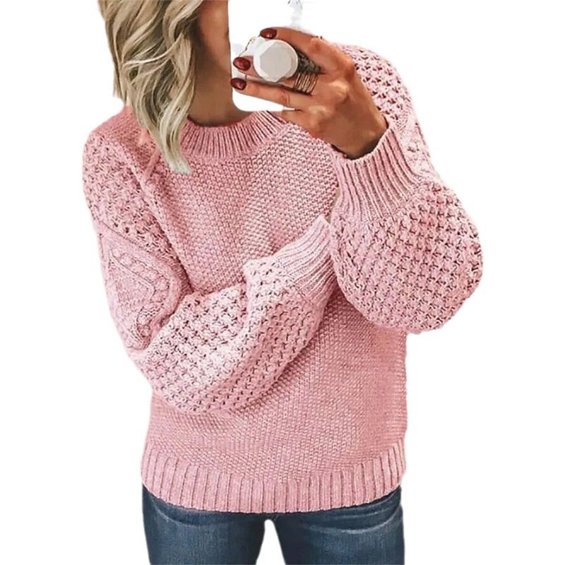 Damen Frühling/Herbst Unifarben Lässig Langarm V-Ausschnitt Garn/Wollgarn Pullover