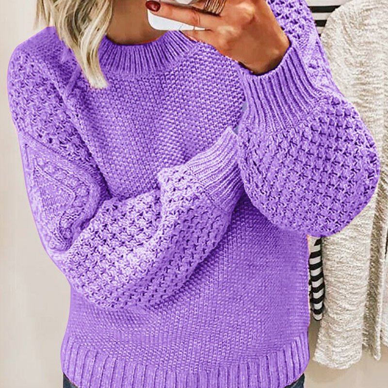 Damen Frühling/Herbst Unifarben Lässig Langarm V-Ausschnitt Garn/Wollgarn Pullover