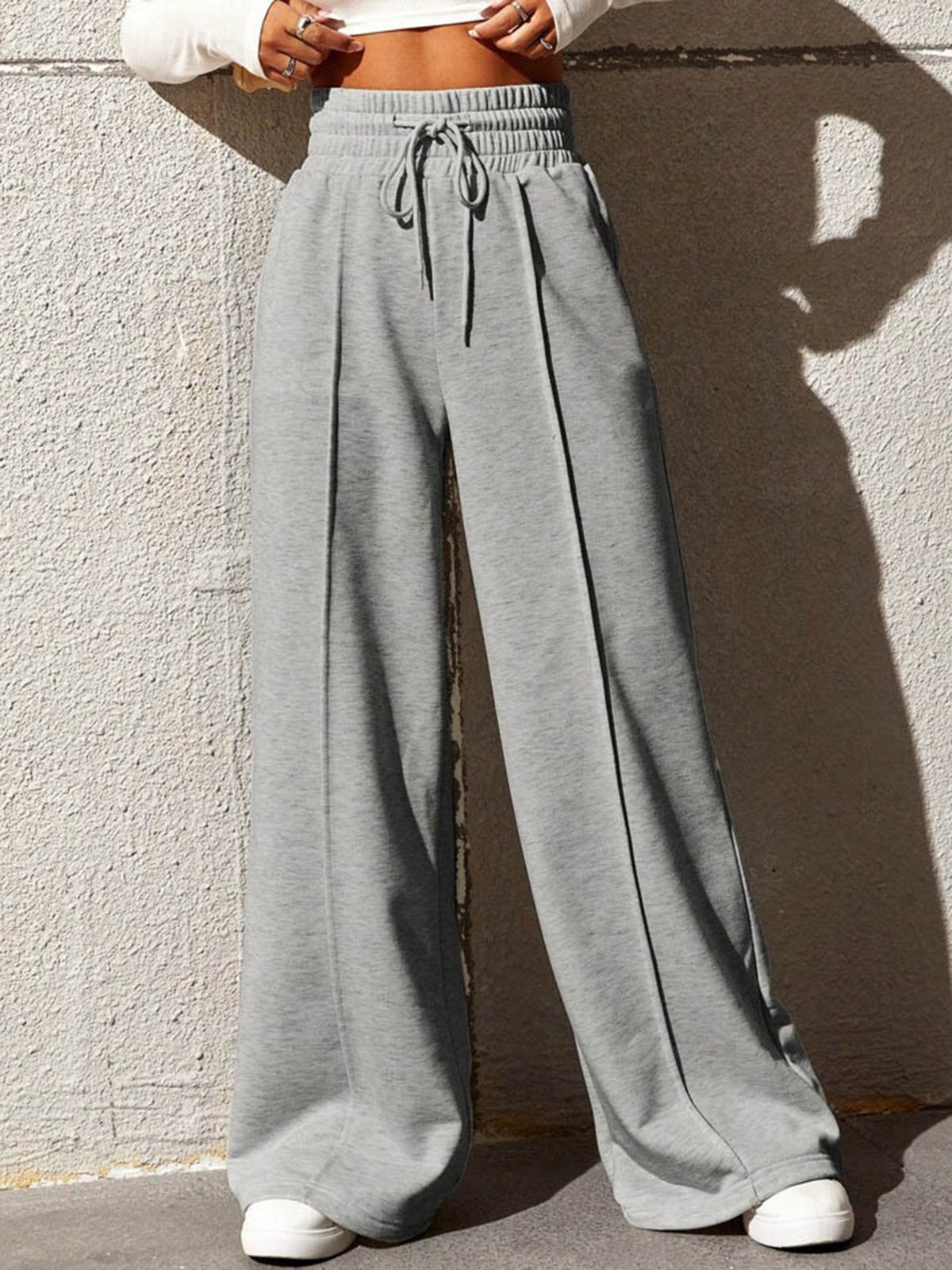 Damen Hose Hose mit Weitem Bein Täglich Ausgehen Lässig Unifarben Frühling/Herbst Hose