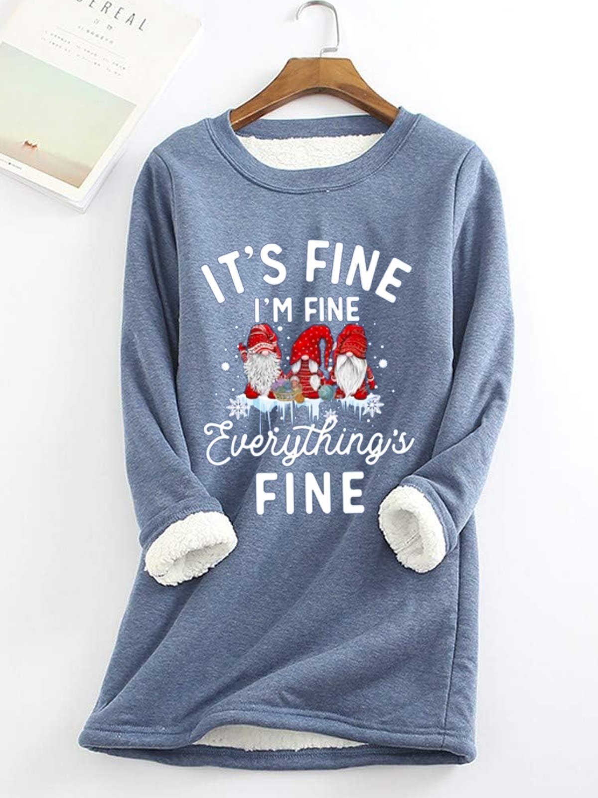 Damen Rundhals Weihnachten Lässig Winter Langarm Sweatshirt