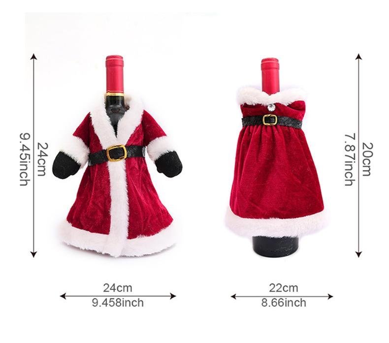 Einzeln Weihnachten Samtkleid Wein Flasche Ornament Urlaub Party Ornament