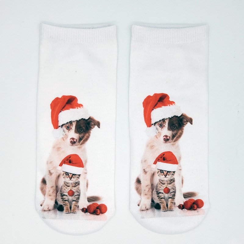 Weihnachten 3D Katzenmuster Hoch Strecken Baumwolle Socken festlich Party Dekorationen