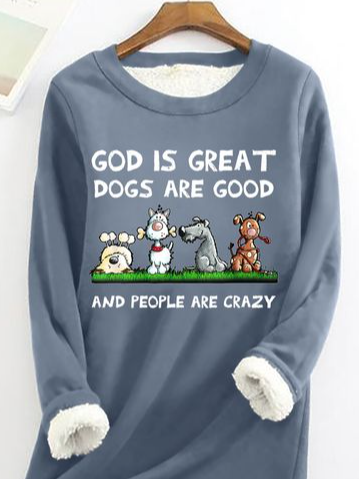 Damen Rundhals Textbriefe Lässig Winter Langarm Sweatshirt