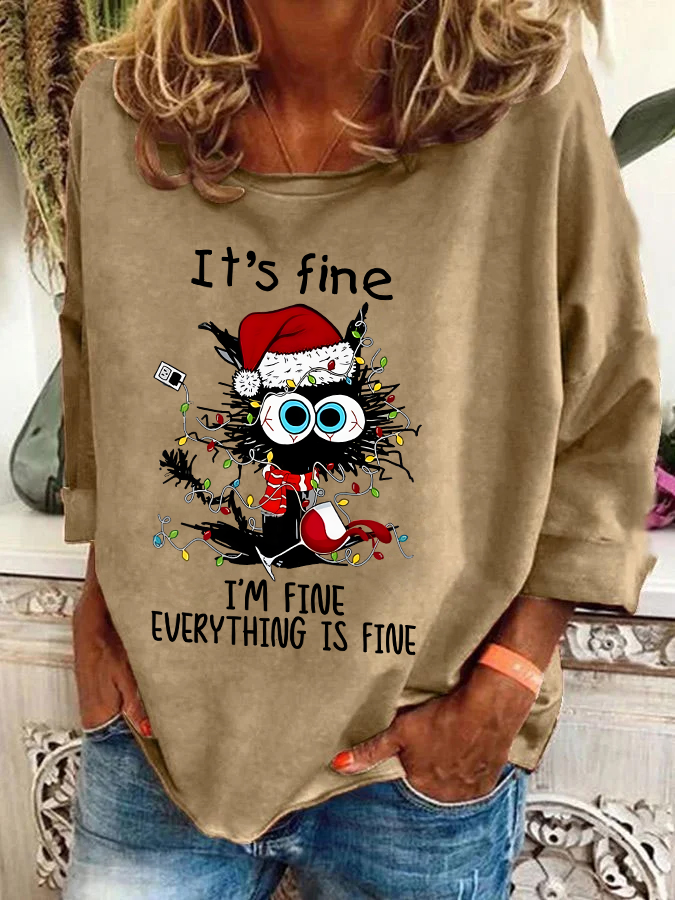 Damen Rundhals Weihnachten Lässig Frühling/Herbst Langarm Sweatshirt