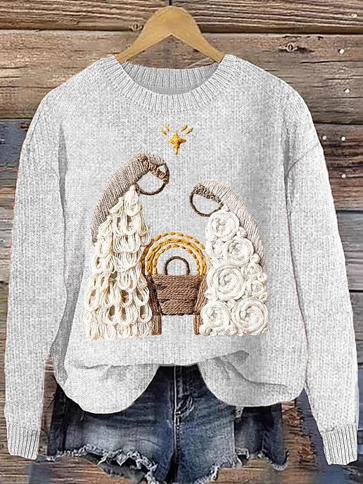 Damen Rundhals Weihnachten Lässig Frühling/Herbst Langarm Sweatshirt