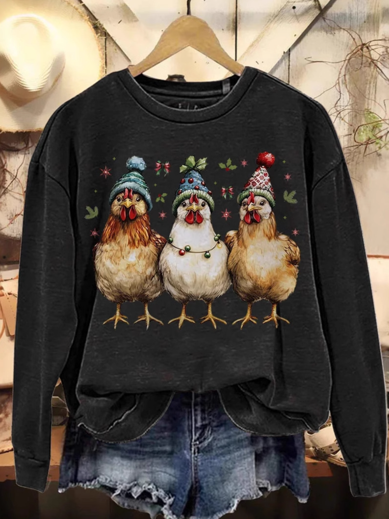 Damen Rundhals Tier Lässig Frühling/Herbst Langarm Sweatshirt