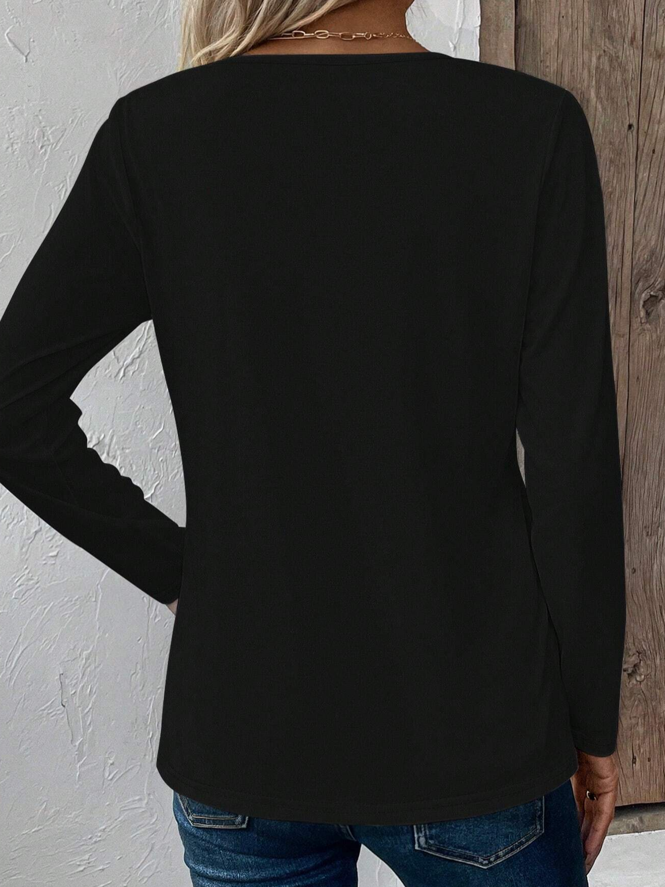 Damen Langarm T-Shirts T-Shirt Frühling/Herbst Abstrakt Jersey V-Ausschnitt Täglich Ausgehen Lässig Oberteile