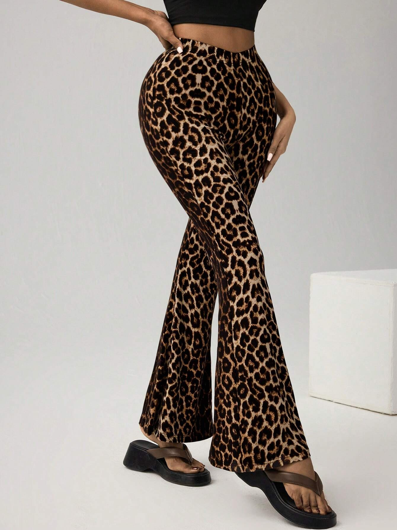 Damen Hose Schlaghose Party Ausgehen Lässig Leopard Frühling/Herbst Hose