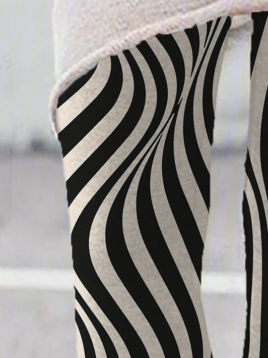 Damen Lässig Zebra Jersey Alle Jahreszeiten Lang Leggings