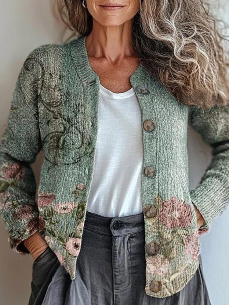 Damen Lässig Frühling/Herbst Polka Dots Strickjacke