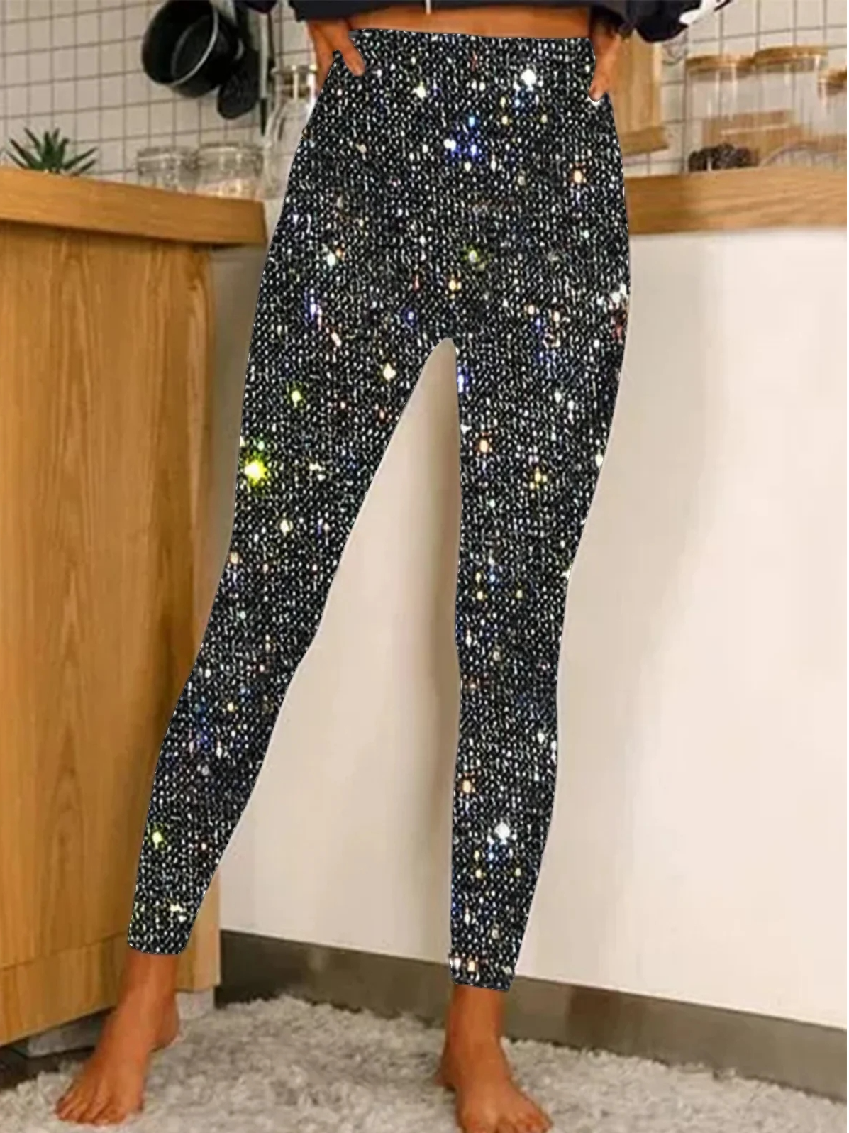 Damen Lässig Geometrisch Frühling/Herbst Lang Leggings