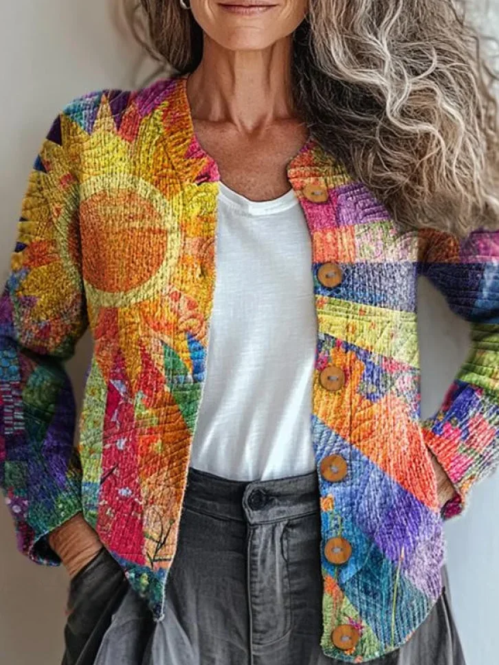 Damen Lässig Frühling/Herbst Gestreift Strickjacke