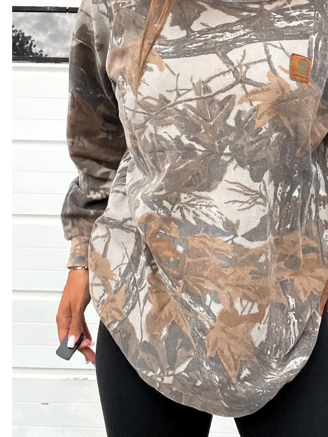 Damen Asymmetrisch Abstrakt Lässig Frühling/Herbst Langarm Sweatshirt