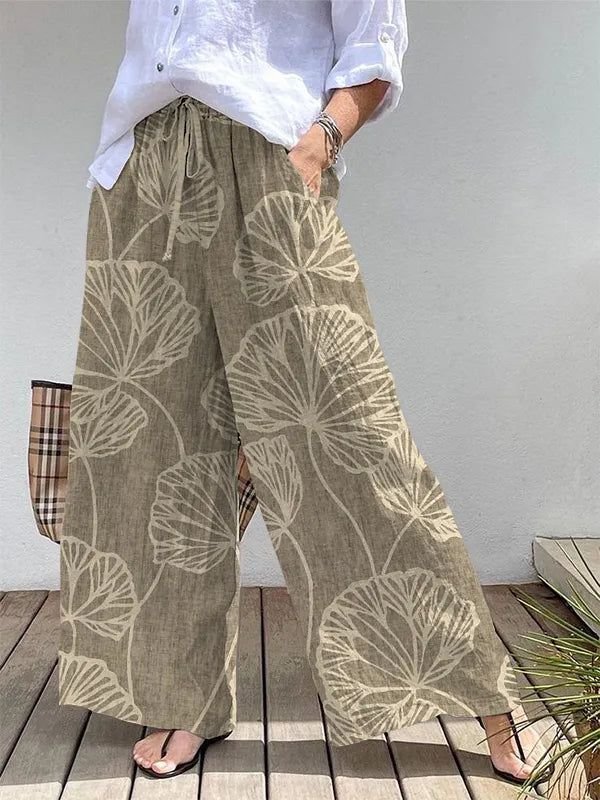 Damen Blätter Lang Hose Retro Frühling/Herbst Hose