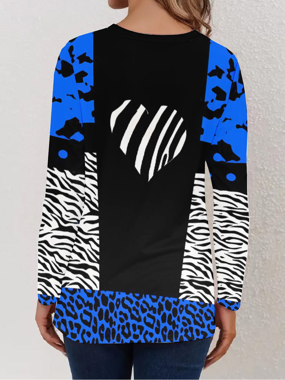 Damen Langarm T-Shirts T-Shirt Frühling/Herbst Leopard Jersey Rundhals Täglich Ausgehen Lässig Oberteile