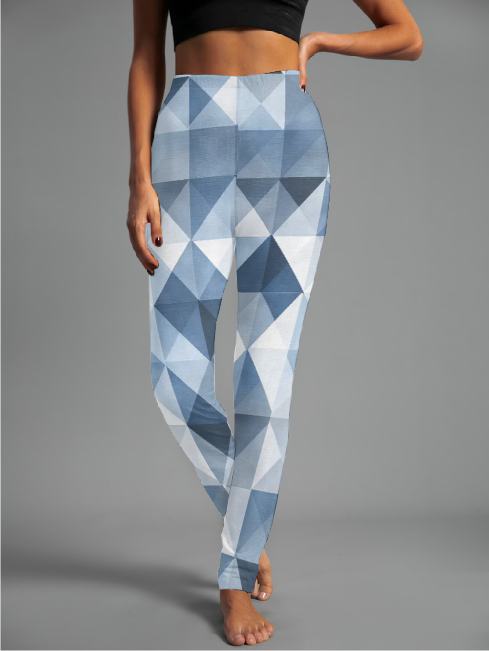 Damen Lässig Geometrisch Jersey Alle Jahreszeiten Lang Leggings