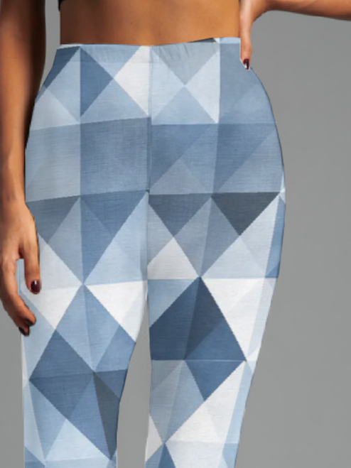 Damen Lässig Geometrisch Jersey Alle Jahreszeiten Lang Leggings