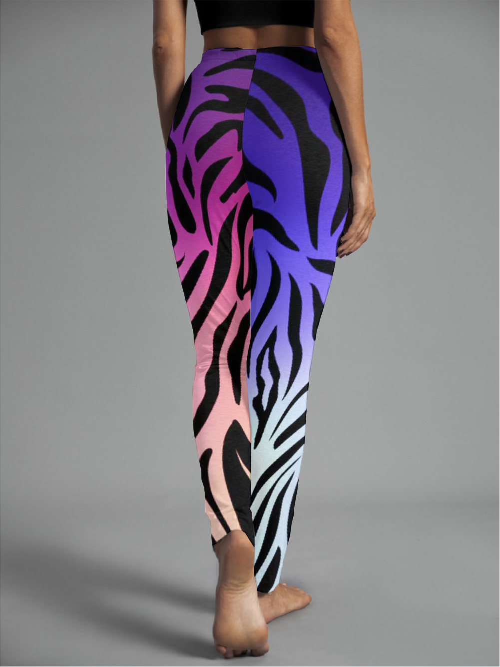 Damen Lässig Zebra Jersey Alle Jahreszeiten Lang Leggings