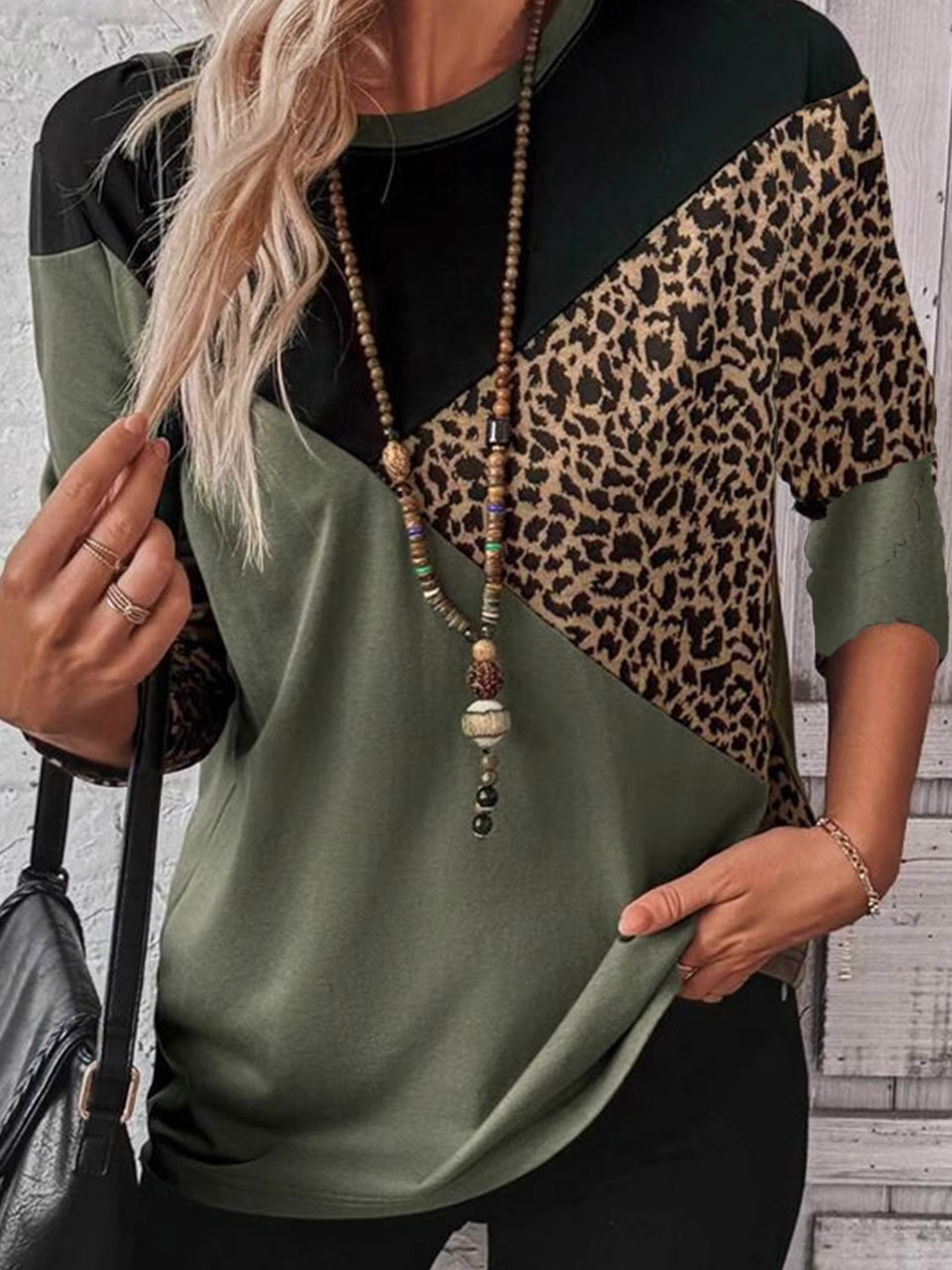 Damen Langarm T-Shirts T-Shirt Frühling/Herbst Farbblock Jersey Rundhals Täglich Ausgehen Lässig Oberteile