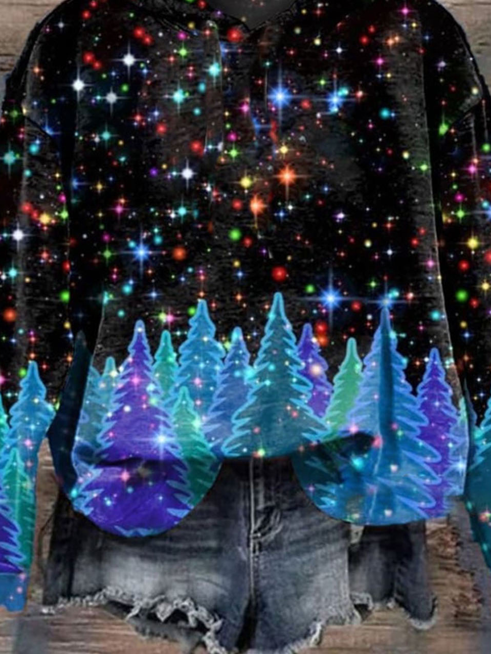 Damen Kapuze Weihnachten Lässig Frühling/Herbst Langarm Sweatshirt