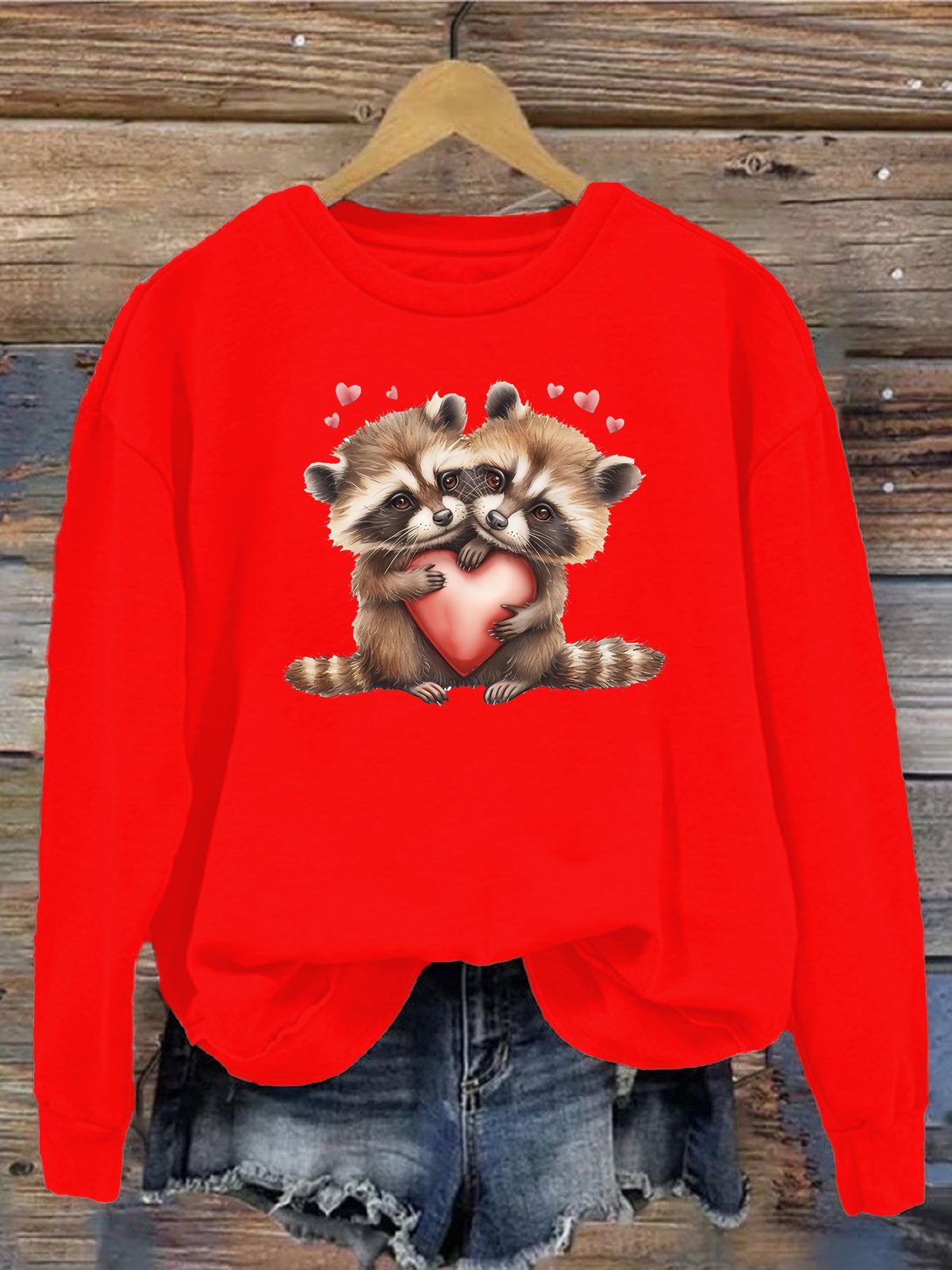 Damen Rundhals Katze Lässig Frühling/Herbst Langarm Sweatshirt