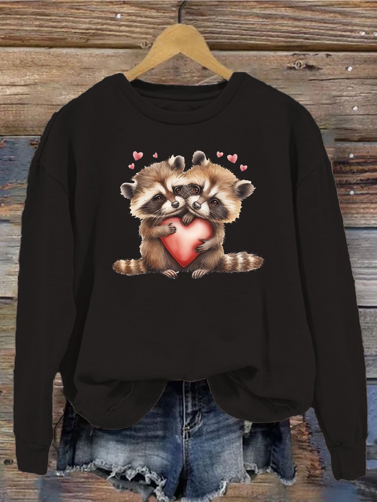 Damen Rundhals Katze Lässig Frühling/Herbst Langarm Sweatshirt