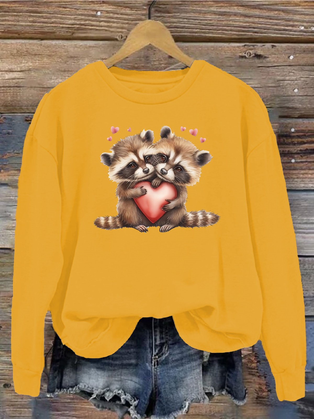 Damen Rundhals Katze Lässig Frühling/Herbst Langarm Sweatshirt