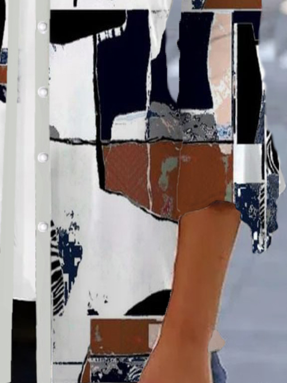 Damen Frühling/Herbst Oberbekleidung Lässig Geometrisch Jersey Schal Jacke