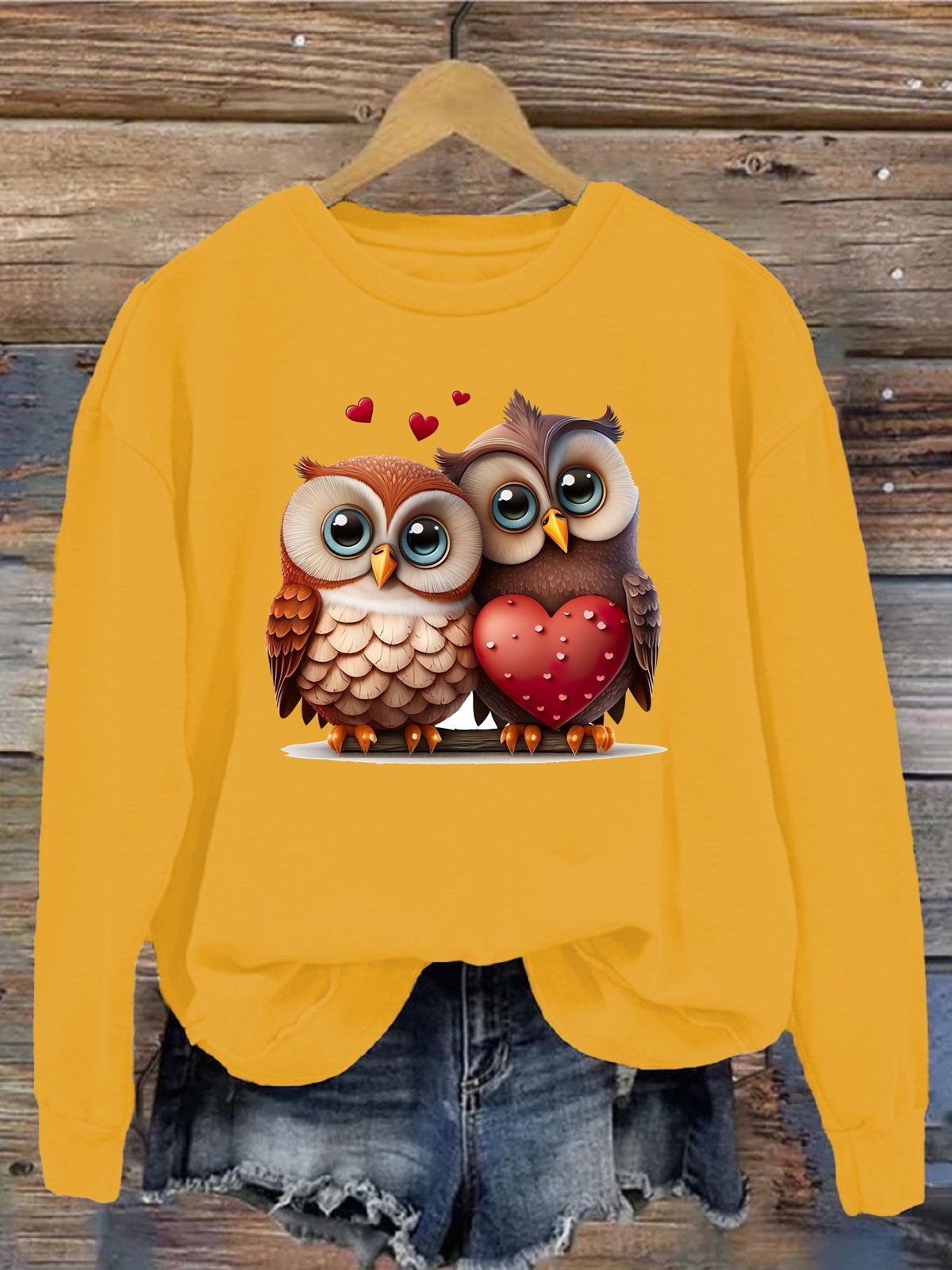 Damen Rundhals Vogel Lässig Frühling/Herbst Langarm Sweatshirt