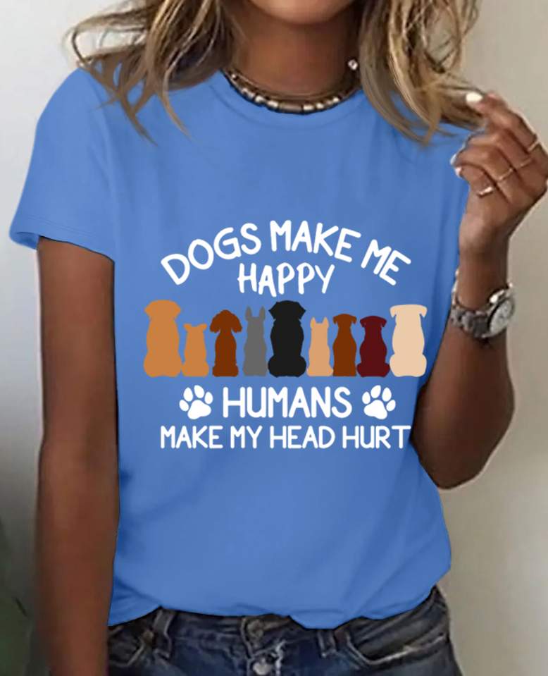 Damen Kurzarm T-Shirts T-Shirt Sommer Tier Baumwolle Rundhals Täglich Ausgehen Lässig Oberteile