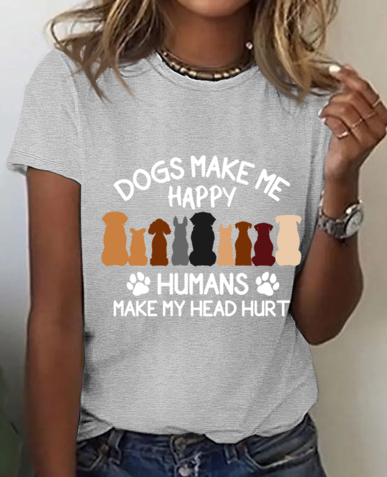 Damen Kurzarm T-Shirts T-Shirt Sommer Tier Baumwolle Rundhals Täglich Ausgehen Lässig Oberteile