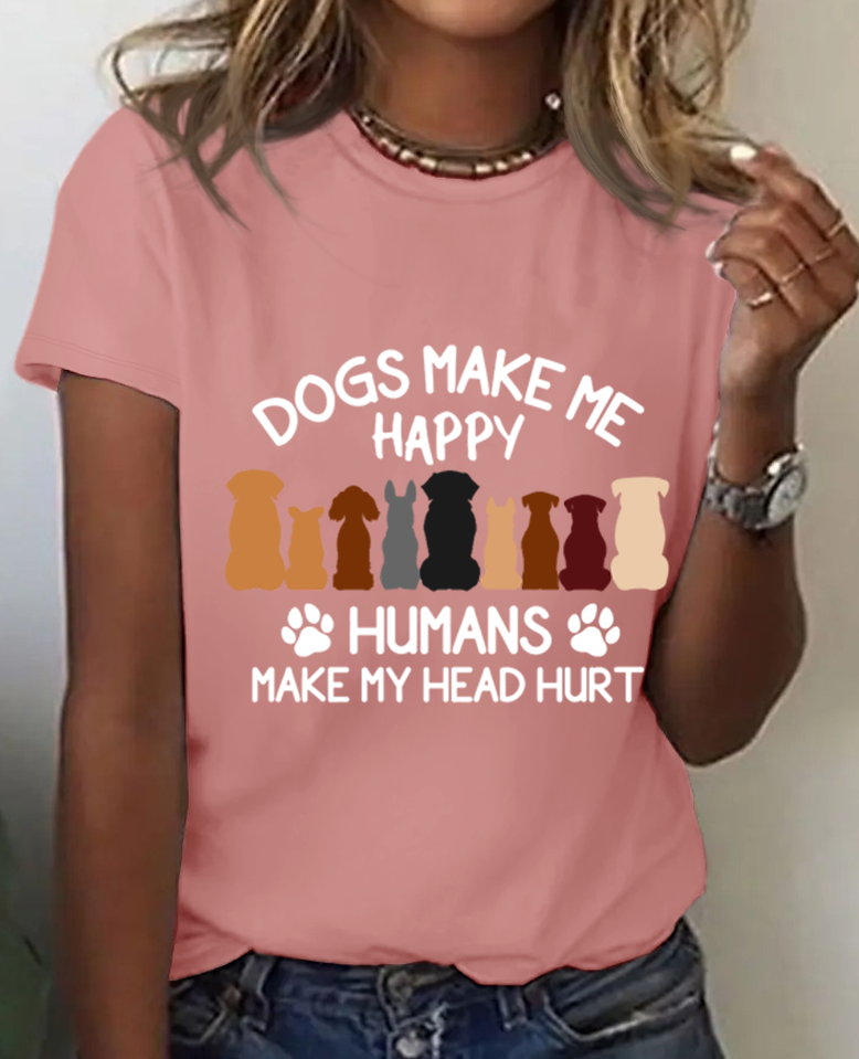 Damen Kurzarm T-Shirts T-Shirt Sommer Tier Baumwolle Rundhals Täglich Ausgehen Lässig Oberteile