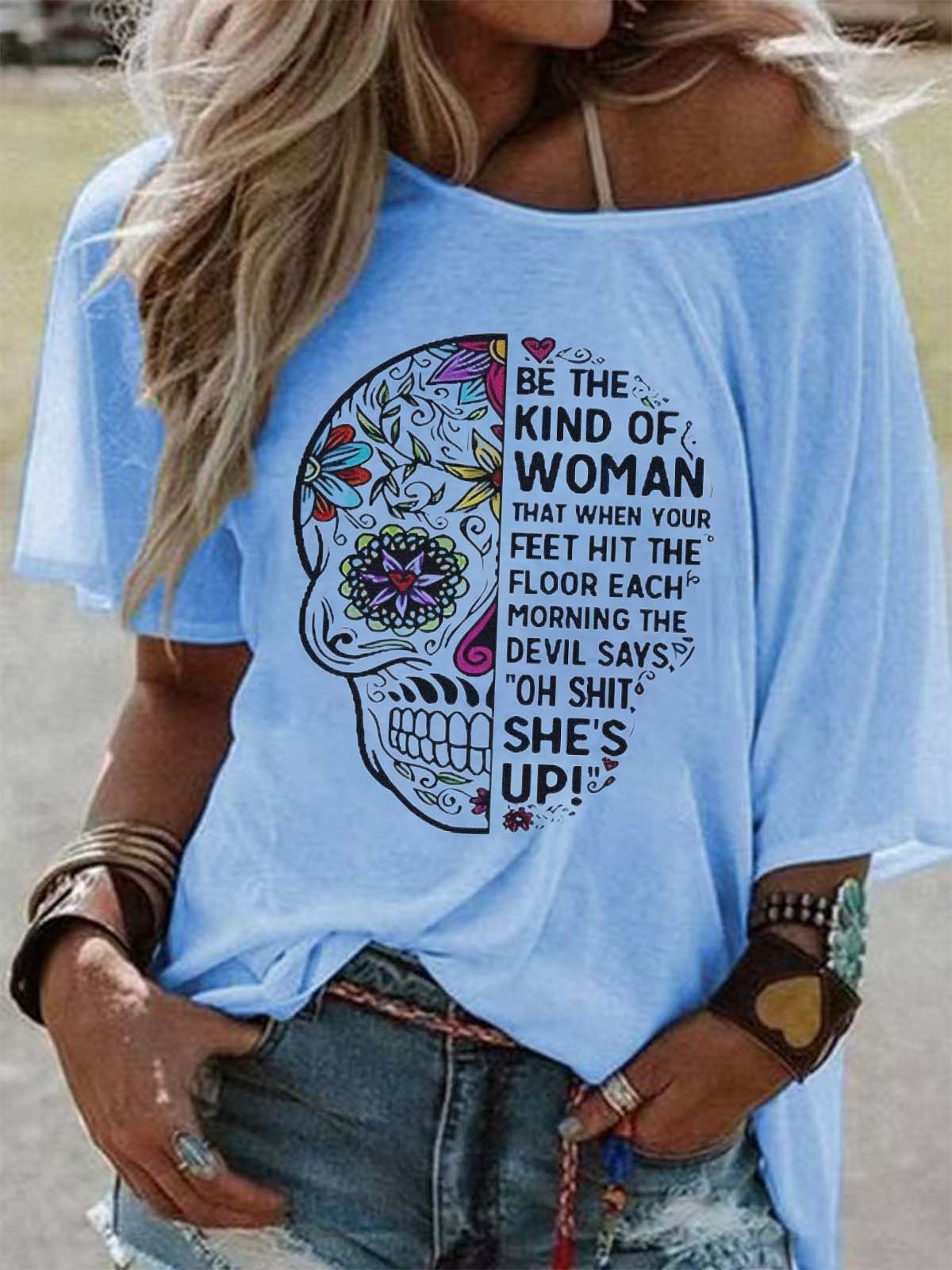 Damen Wilder Westen Kurzarm T-Shirts T-Shirt Rundhals Retro Sommer Oberteile