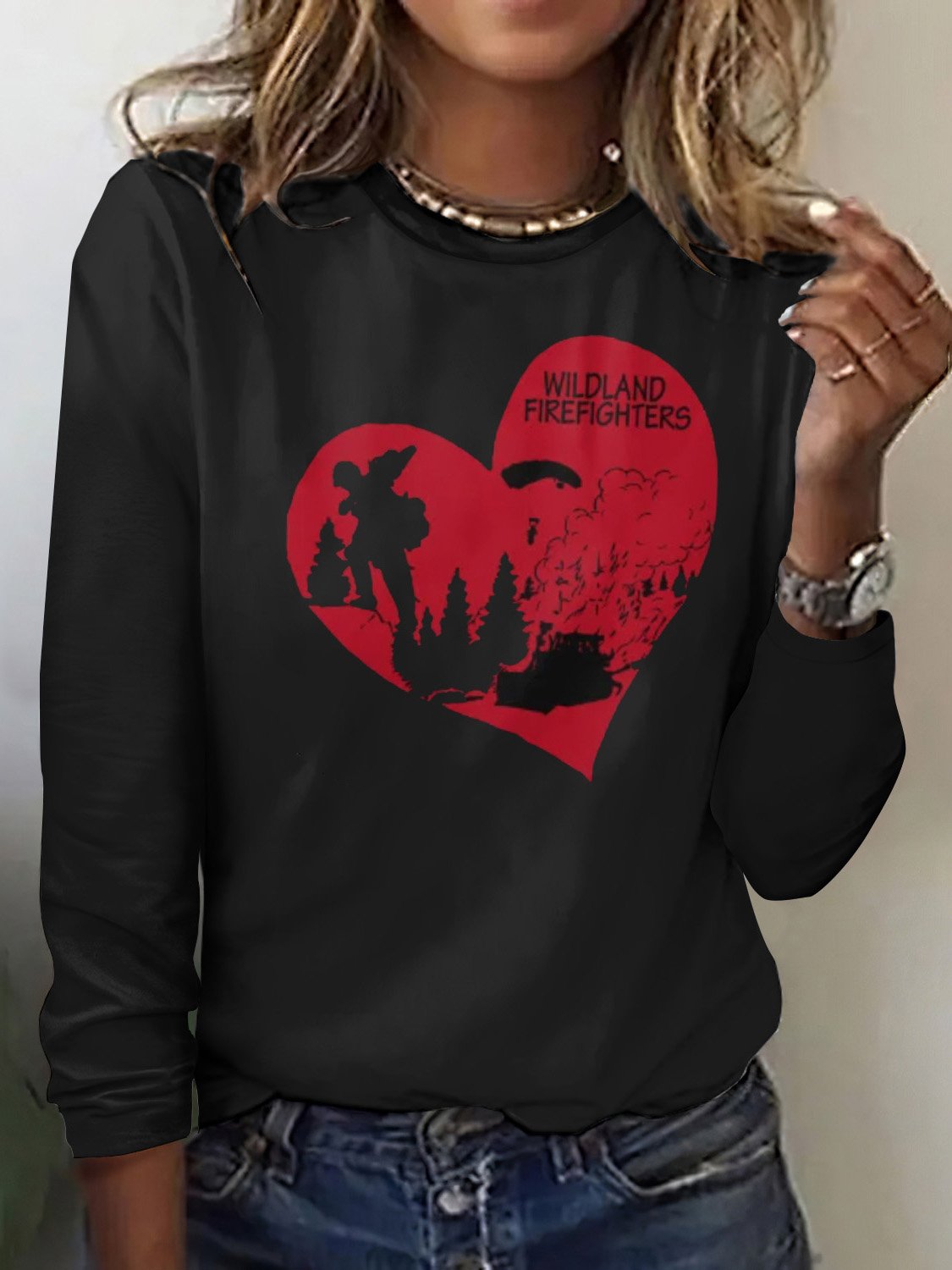 Damen Langarm T-Shirts T-Shirt Frühling/Herbst Kariert Rundhals Retro Oberteile