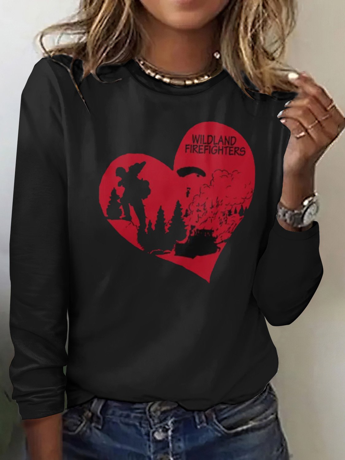 Damen Langarm T-Shirts T-Shirt Frühling/Herbst Kariert Rundhals Retro Oberteile