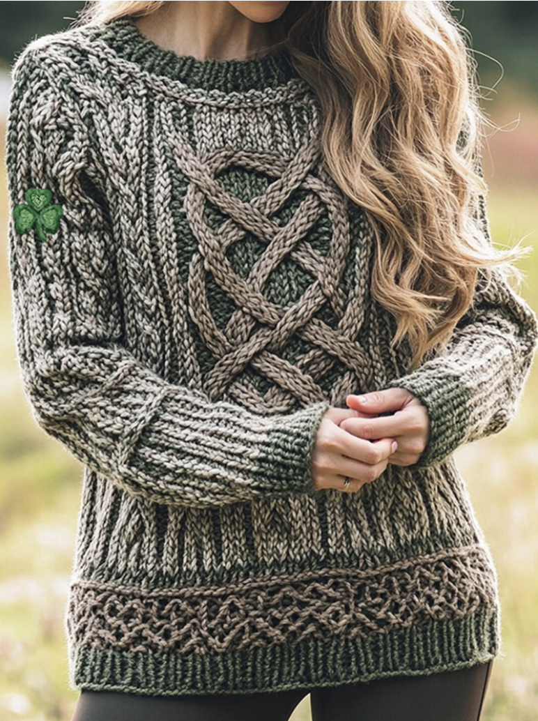 Damen Frühling/Herbst Tier Lässig Langarm Rundhals Wolle/Stricken Pullover