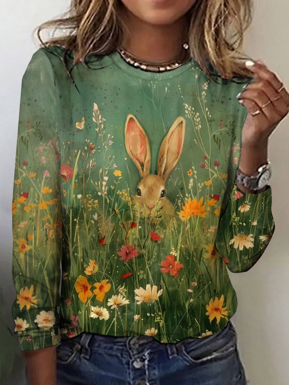 Damen Kariert Langarm T-Shirts T-Shirt Rundhals Retro Frühling/Herbst Oberteile