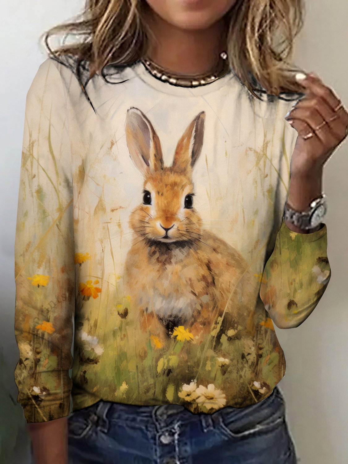 Damen Kariert Langarm T-Shirts T-Shirt Rundhals Retro Frühling/Herbst Oberteile