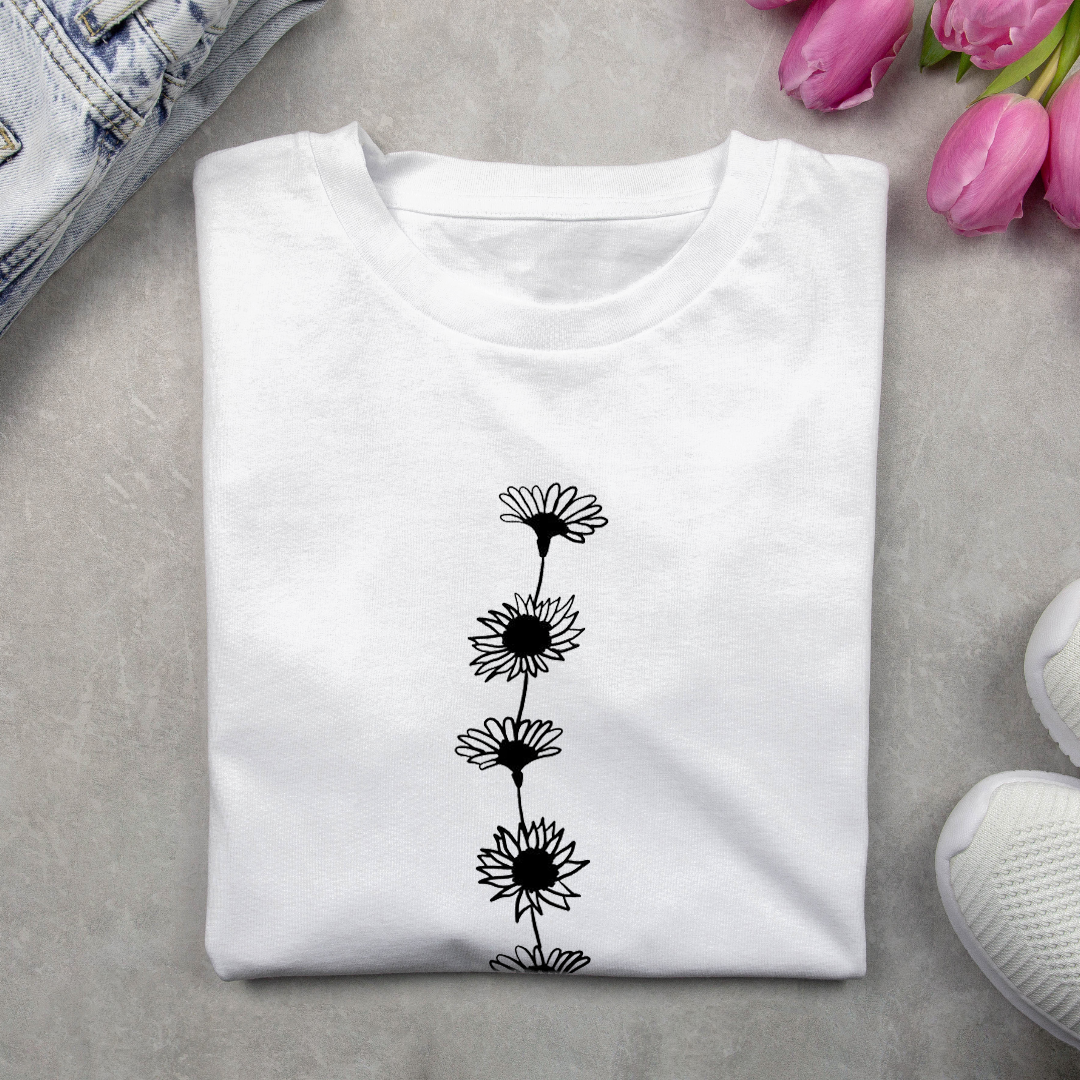 Damen Langarm T-Shirts T-Shirt Frühling/Herbst Geblümt Print Rundhals Lässig T-Shirt mit Grafik Oberteile