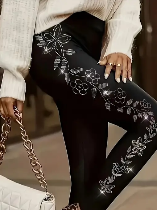 Damen Geblümt Lässig Alle Jahreszeiten Print Lang Leggings