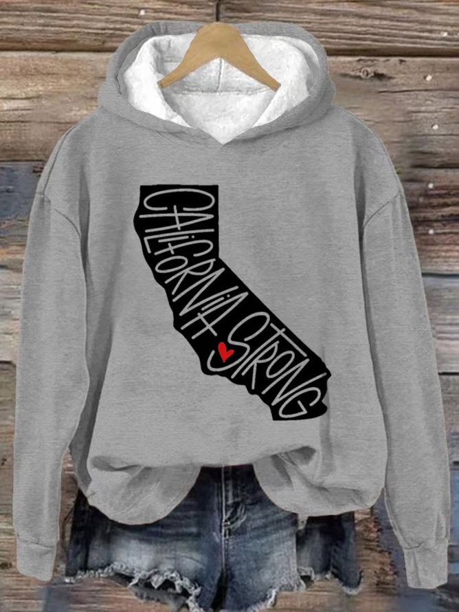 Damen Textbriefe Frühling/Herbst Print Langarm Lässig Täglich Kapuze