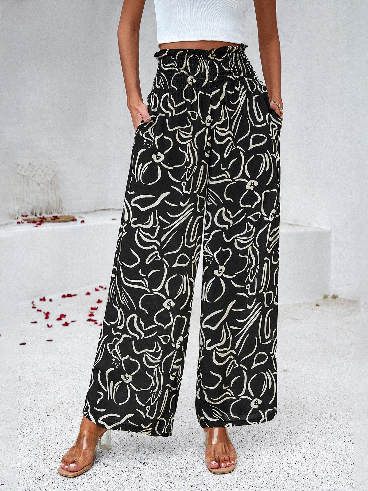 Damen Geblümt Lang Hose Lässig Frühling/Herbst Hose