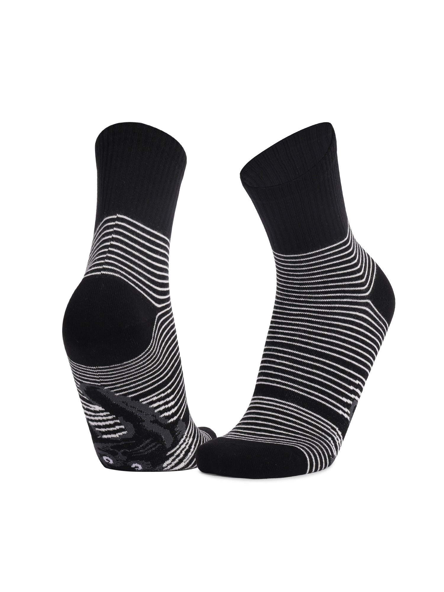 Schwarz und Weiß Gestreift Tier Katze Print Mittler Tube Socken